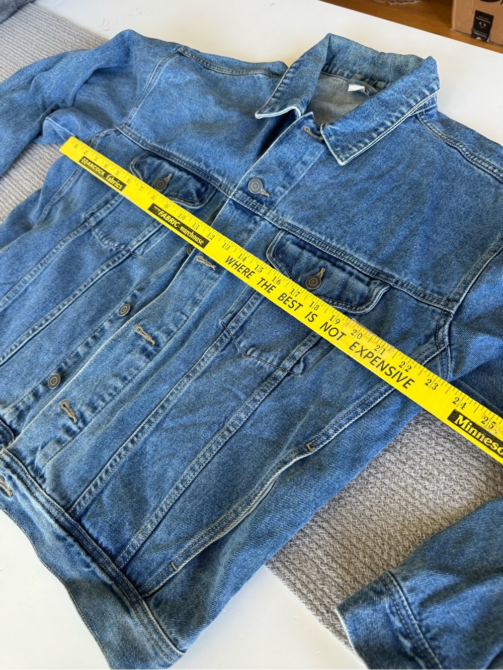 Vintage 90s Medium Blue Cotton Denim Jean Jacket Size Medium - Picture 6 of 10